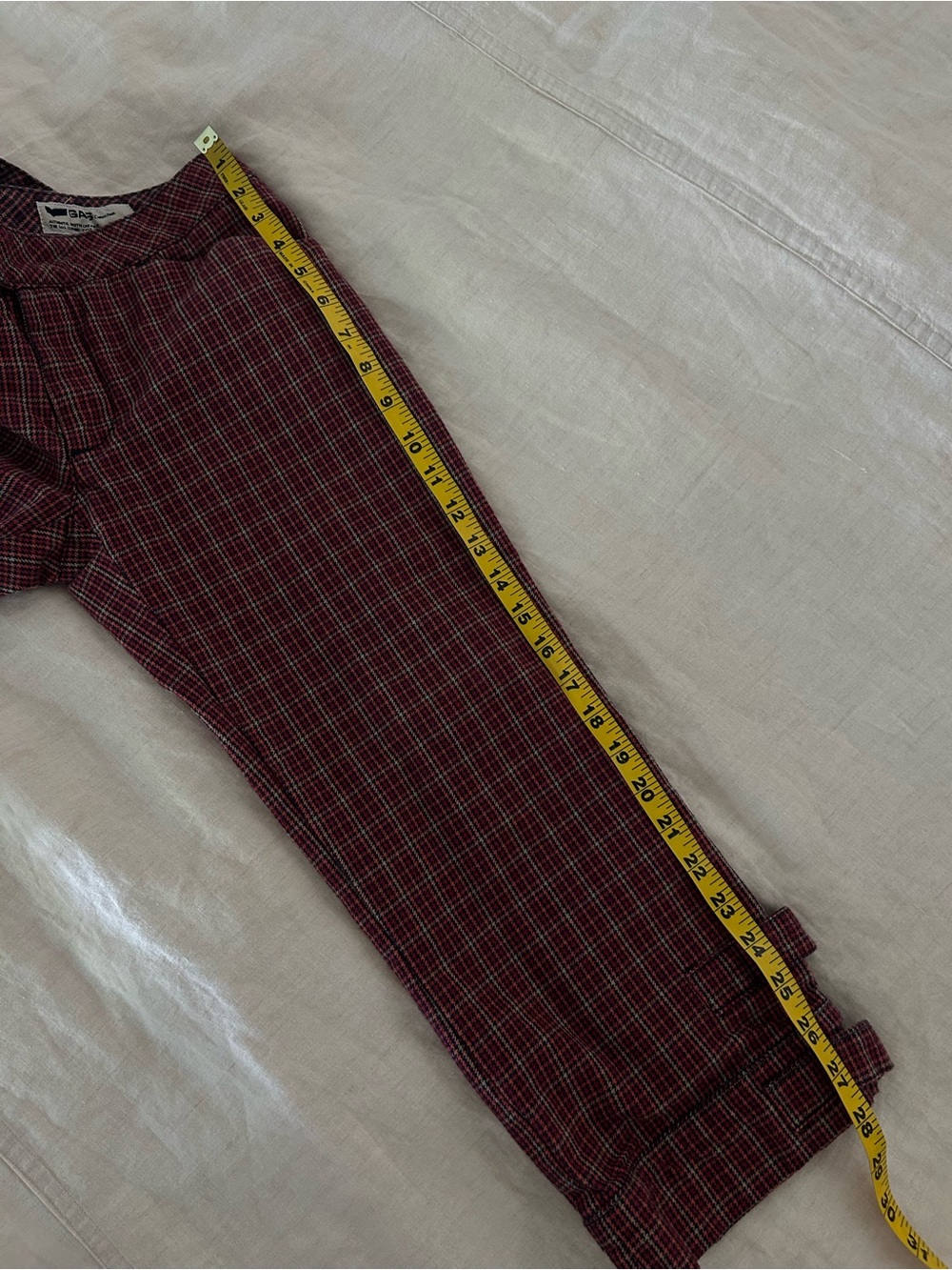 GAS Collection Plaid Capri Pants Waist 26 Low Rise Buckle Hem Y2K - Picture 14 of 16